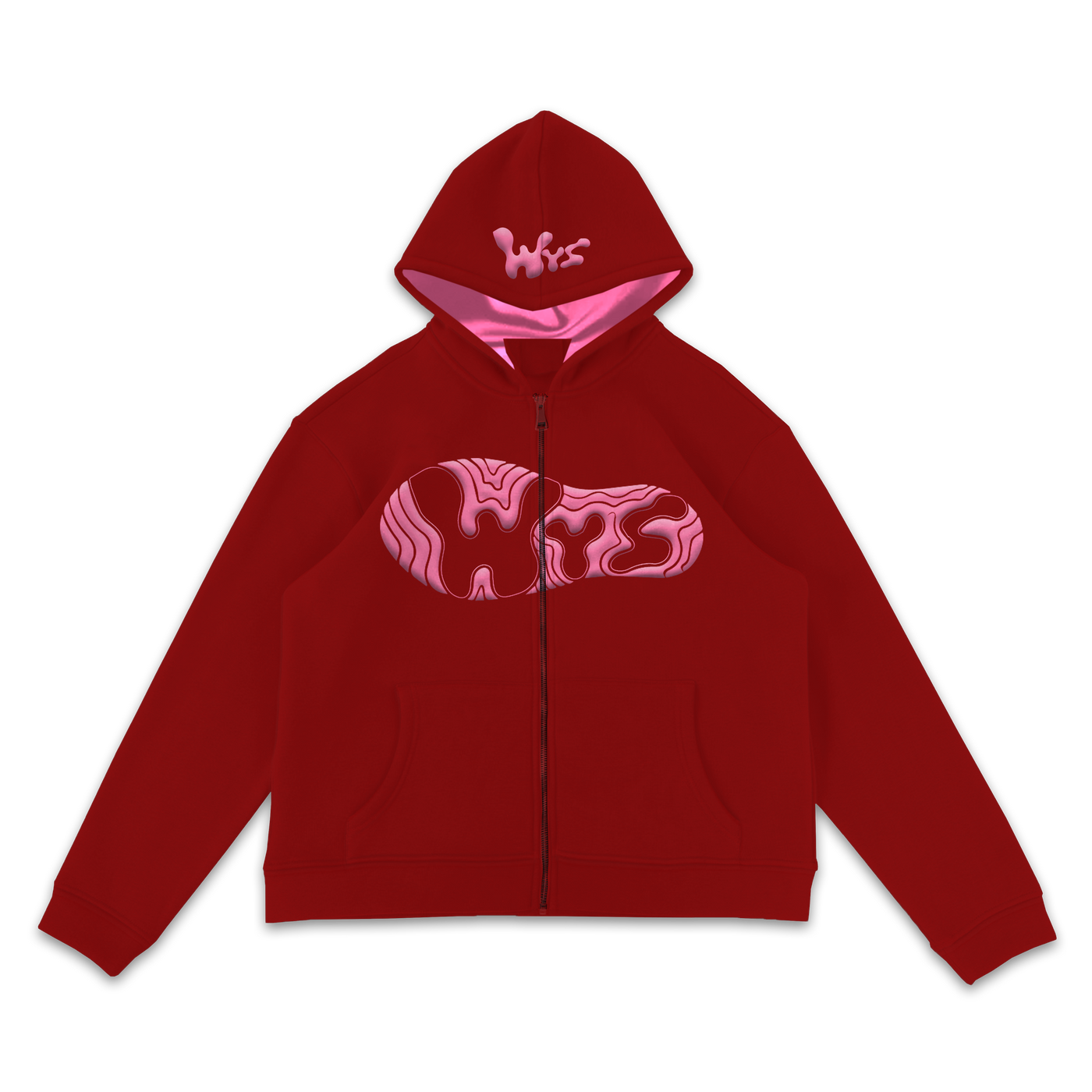 Satin Zip Red & Pink